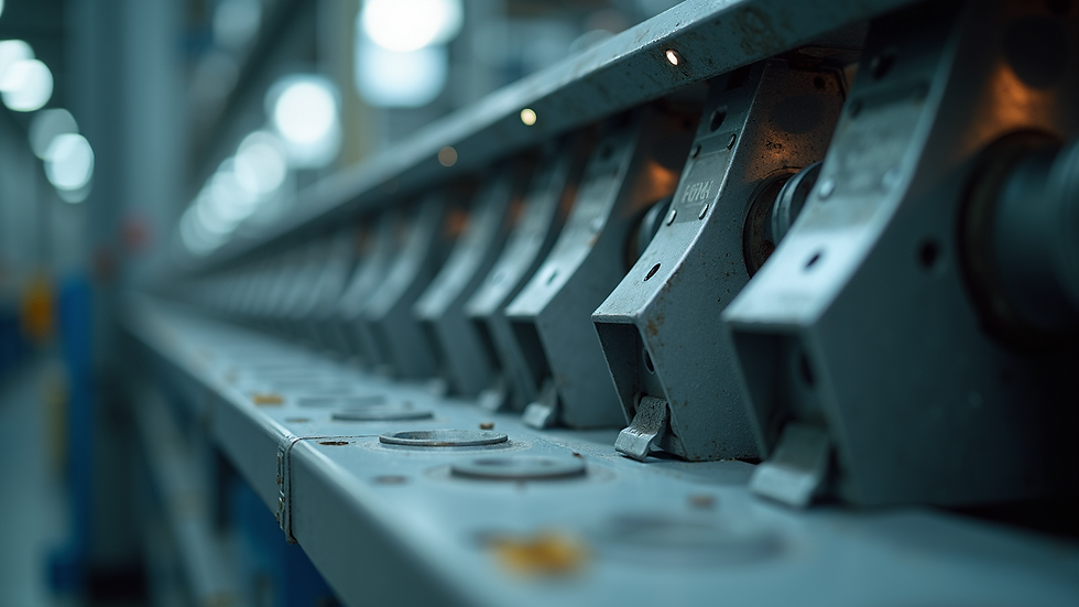 Close-up view of vibratory hopper feeder components