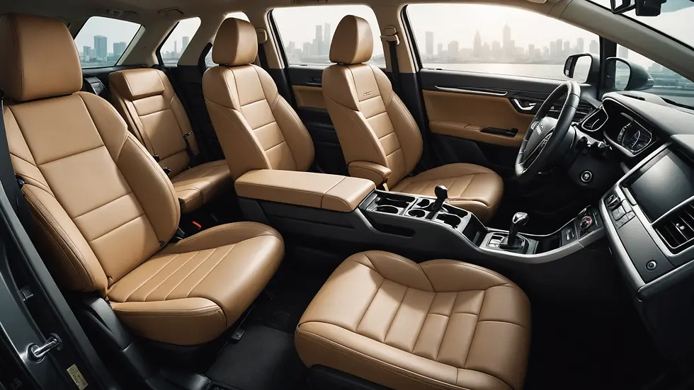 High angle view of the interior of an Innova Hycross showcasing its spacious seating