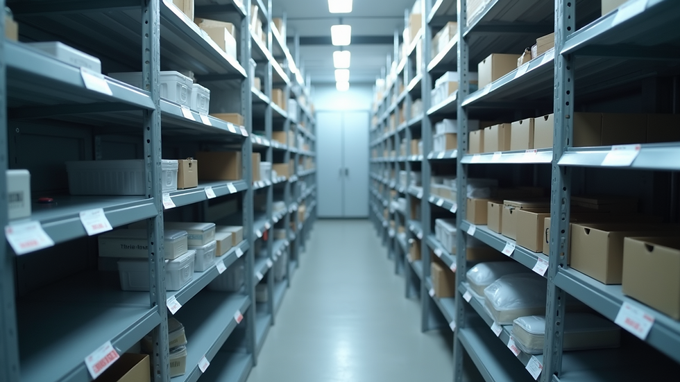 Close-up view of a climate-controlled storage unit