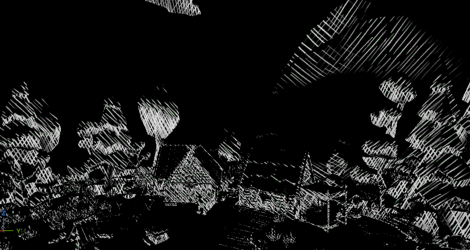 Image of scene after adding the hatching textures