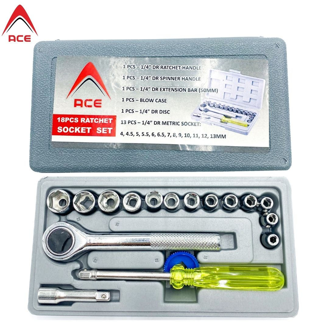 IMPA 610107 6.35MM SQ Drive Socket Wrench Set 4-13MM