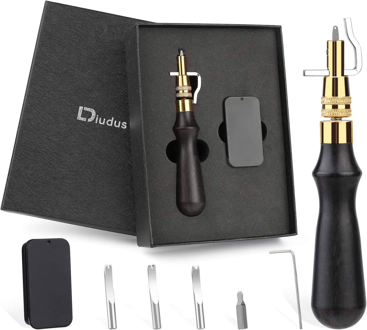 DIUDUS 7 in 1 Portable Adjustable Stitching Groover Leather Groover Leather Ski