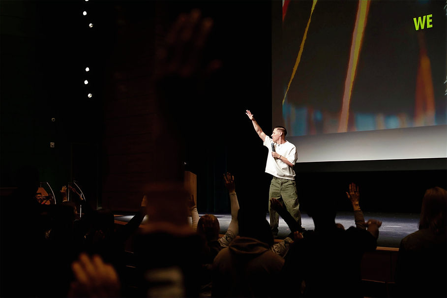 motivational speaker at an event