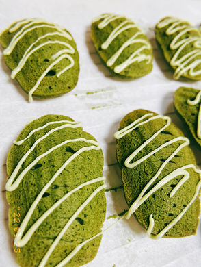 Matcha Madeleines on plate