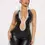 Thumbnail: Women's Leather Jumpsuit Summer Hollow out Backless Sleeveless Clubwear Outfit