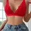 Thumbnail: Lace Patchwork Bra Ultra-thin Push Up Bra Top Wire Free Women's Lingerie