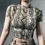 Thumbnail: Women's Sexy Crop Top Snake Print Slim Fit High Collar Top