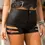 Thumbnail: Elastic Black Leather Shorts Casual High Waist Mini Hot Shorts for Women