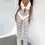 Thumbnail: Halter Flare Jumpsuit for Women Casual See-Through Lace Summer Party Club Outfit