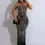 Thumbnail: Women's Maxi Dress Rhinestones Long Mesh Party Dress
