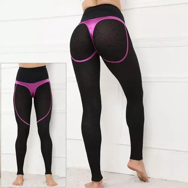 Women's Fitness Shorts/Leggings Sexy Mesh Transparent Sport Outfit