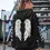 Thumbnail: Angel Wings Printed Jumper Hooded Harajuku Sweatshirt Women's Casual Pullover