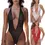 Thumbnail: Mesh Micro Monokini See Through High Cut Thong Swimsuit Swimwear for Women