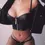 Thumbnail: 3 Pieces Set Sexy Leather Black Lingerie Women's Bra Panties & Garter Belt