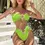 Thumbnail: High Waist Bikini Set Swimsuit for Women Bandeau Push Up Swimwear Beachwear
