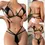 Thumbnail: Women's Leather Bra & G String Panties Sexy Leather Lingerie Set