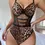 Thumbnail: Sexy Bodysuit Leopard Print Lace Hollow Out Lingerie