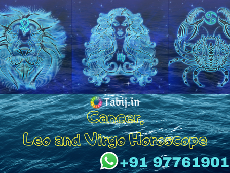 Online Cancer, Leo and Virgo Horoscope today