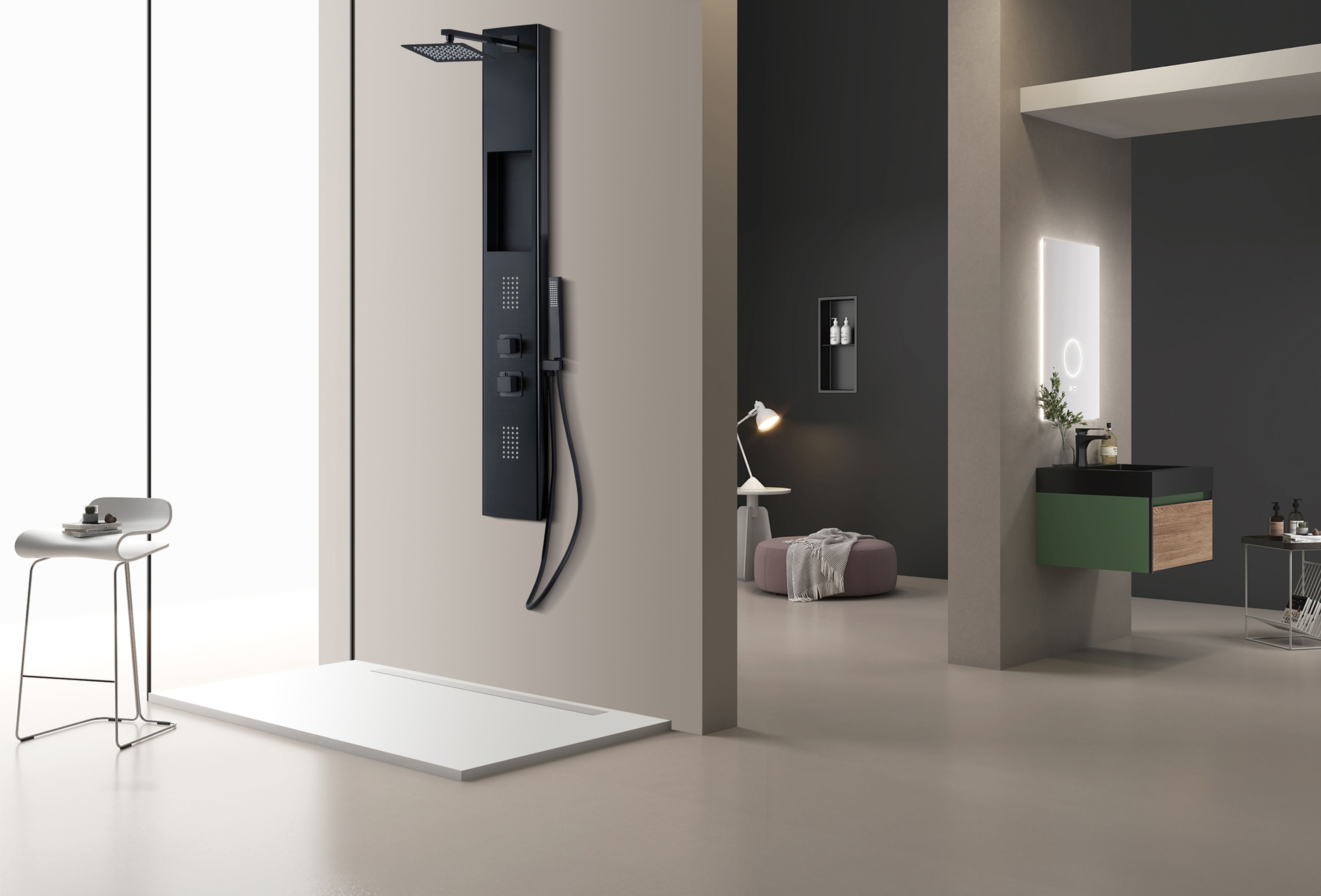 QUATAR COLONNE DE DOUCHE NOIRE