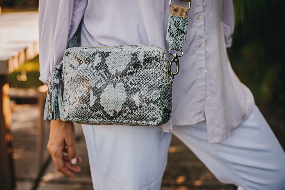 THE CAMERA BAG in Gray Snake(Archive)