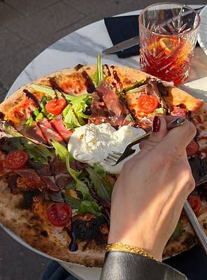 Pizza Burrata Parma four à bois Pizzeria Drugstore Rouen