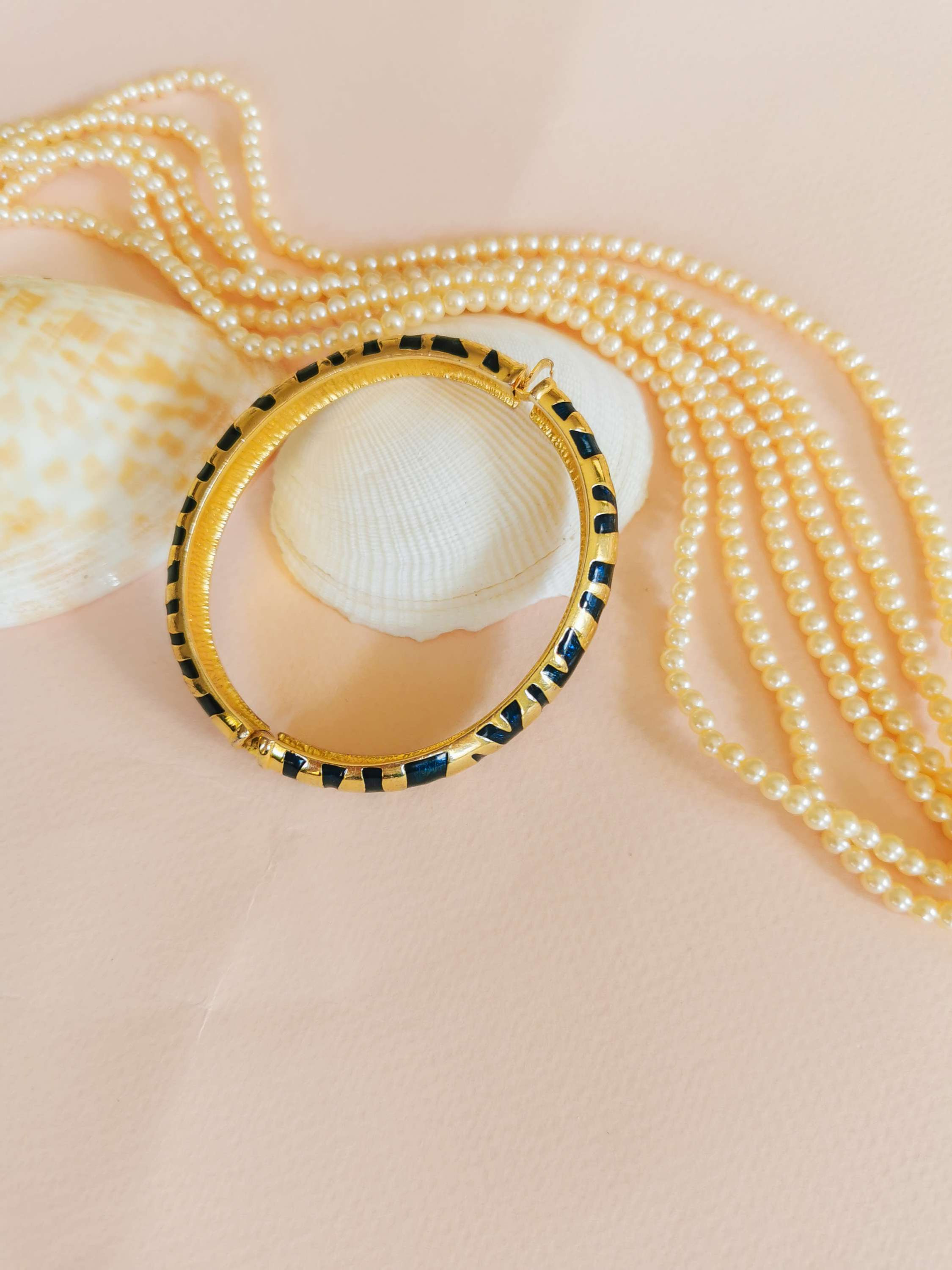 Bracelet doré & bleu marine 