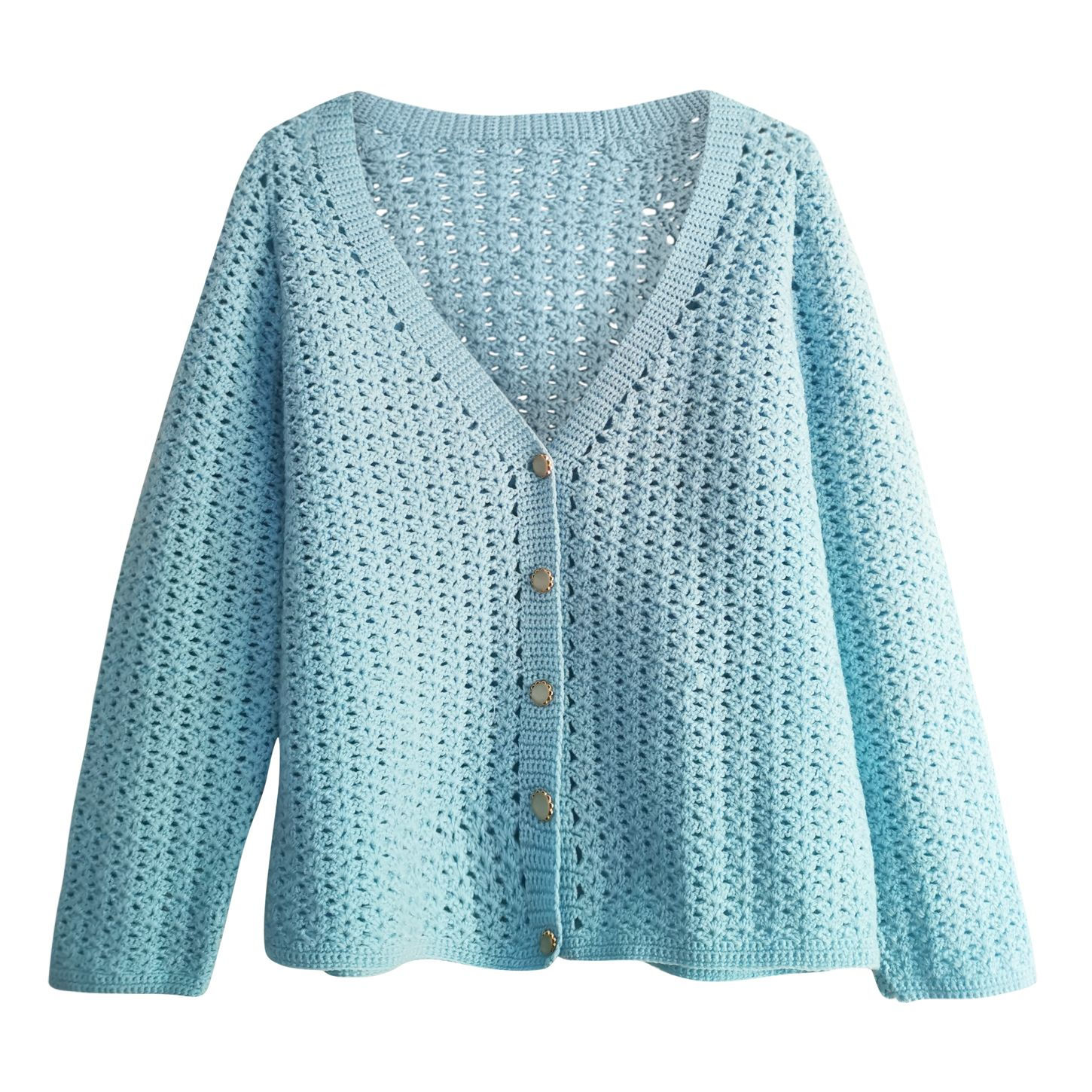 Cardigan bleu pastel, laine