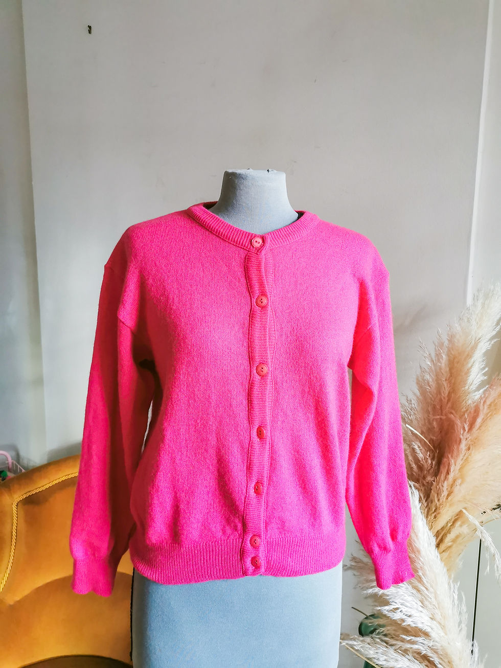 Miniature : Cardigan en laine fuchsia