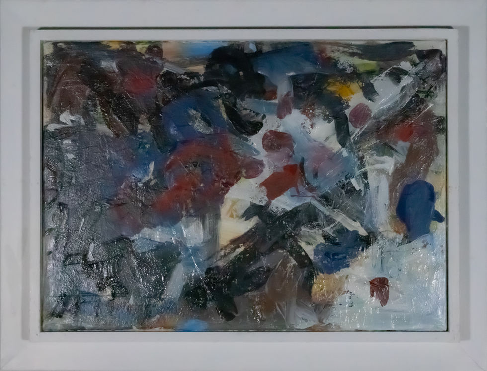 Abstraktes Gemälde mit Farben, Kunstwerk präsentiert in Scheunen - Gallerie