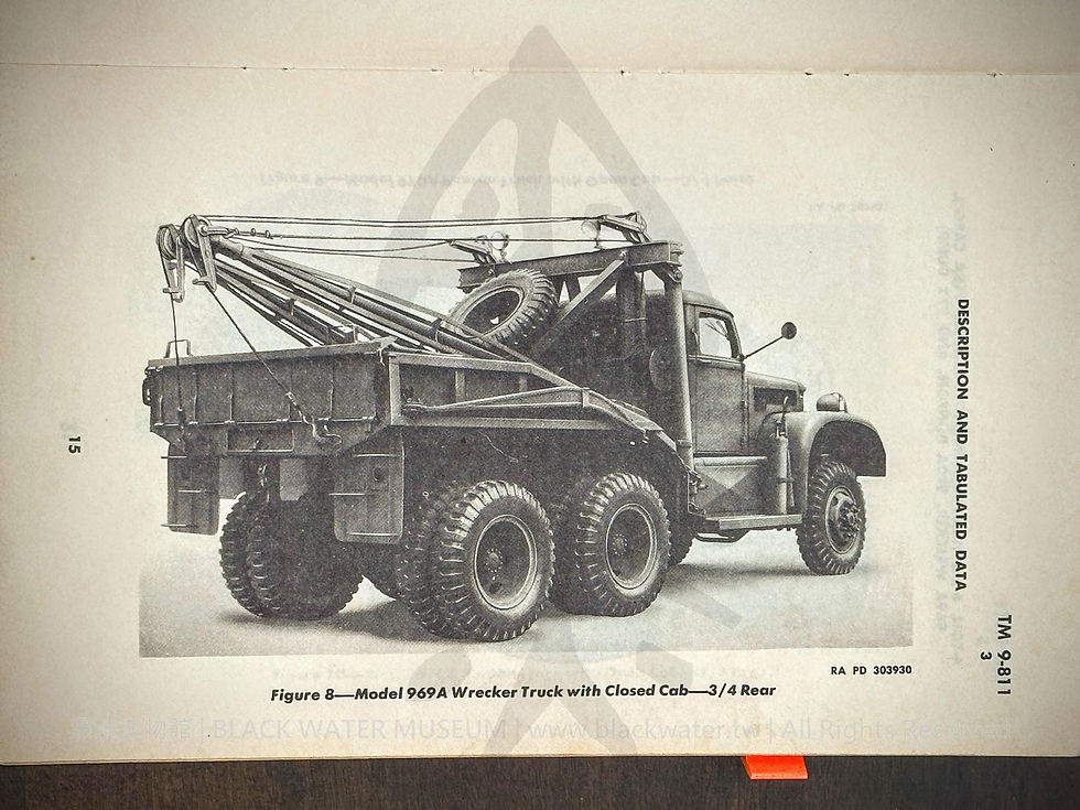 TM 9-811 WAR DEPARTMENT TECHNICAL MANUAL 4-TON, 6x6 TRUCKS (DIAMOND T MODELS 968A CARGO, 969 A WRECKER, 970A PONTON, AND 972 DUMP) 25 JANUARY 1944(民國33年)《Black Water Museum Collections | 黑水博物館館藏》