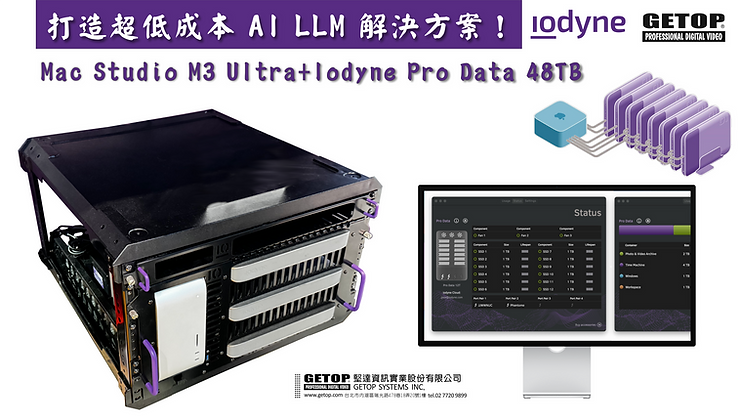 用 Apple Mac Studio M3 Ultra 與 Iodyne Pro Data 48TB 打造超低成本 AI LLM 解決方案