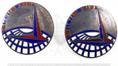 民國30-31年,美國陸軍航空隊渡運司令部 (ACFC) / 空中運輸司令部 (ATC) 純銀琺瑯部隊徽章(一對)