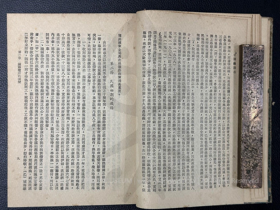 A COMPREHENSIVE SURVEY OF RAILWAY DEVELOPMENT IN CHINA, By H.H. Ling, 1954《Black Water Museum Collections》 中國鐵路志,凌鴻勛著,中華民國43年7月初版(1954)《黑水博物館館藏》