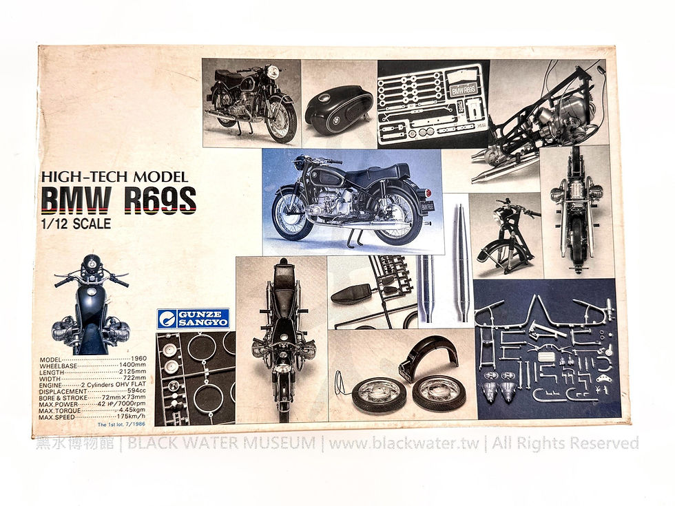 民國75年(1986)日本 Gunze Sangyo G-611 1:12 BMW R69S 高科技模型套件——初版