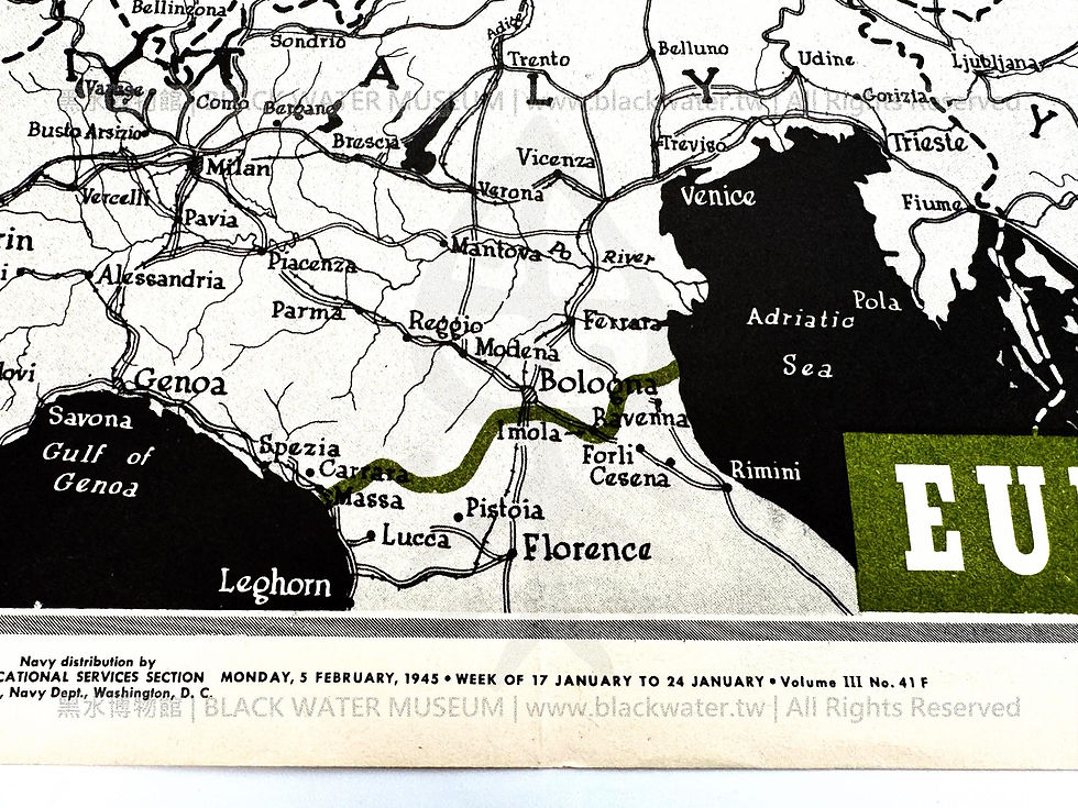 NEWSMAP OVERSEAS EDITION, MONDAY, 5 FEBRUARY, 1945. WEEK OF 17 JANUARY TO 24 JANUARY, 281st Week of the War-163rd Week of U. S. Participation. Volume III No. 41F 民國34年2月5日星期一,《新聞地圖》海外版,戰爭第 281週/美國參戰第 163 週,第三卷第41F期《Black Water Museum Collections | 黑水博物館館藏》