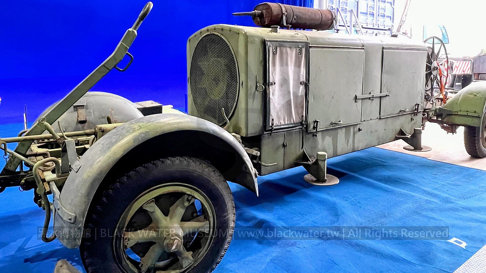 黑水博物館(Black Water Museum)館藏編號307號、德國37型150公分防空探照燈「蕾柏蒂小姐(Miss Liberty)」的發電機組,使用的就是 BMW 335 直列六缸引擎