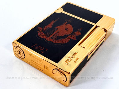 S.T. Dupont (法國都彭) Gatsby系列 1992年「哥倫布發現新大陸 500週年」黑色中國漆限量版打火機(0629 / 3000)