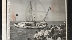 中國戎克船《自由中國號》航向舊金山,民國44年8月8日