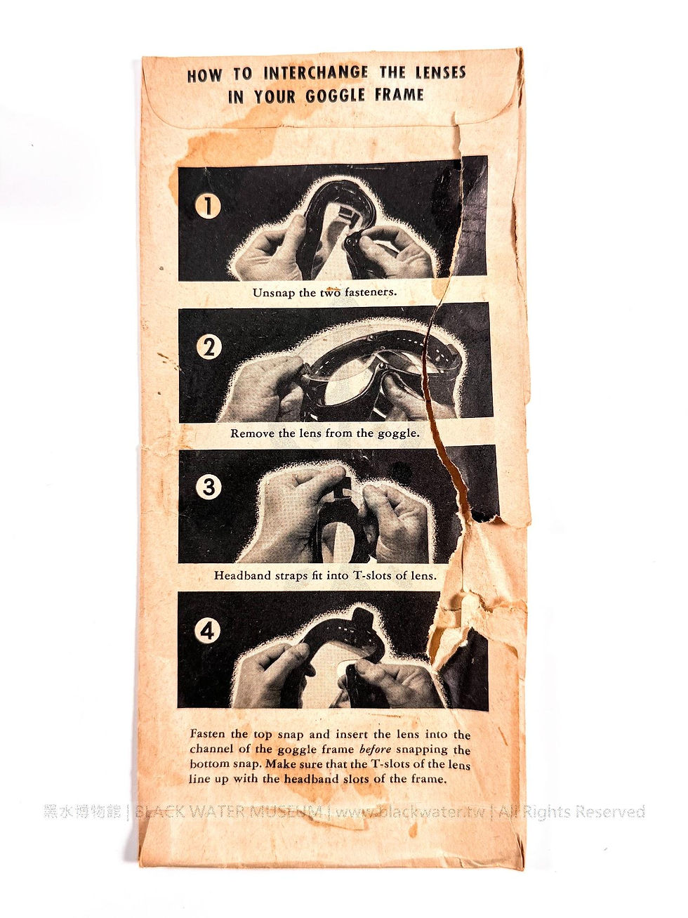 WWII USAAF FLYING GOGGLES, M-1944, TYPE B-8 with Original Box
二戰 美國陸軍航空隊 B-8 (M-1944) 飛行風鏡連原裝盒《Black Water Museum Collections | 黑水博物館館藏》