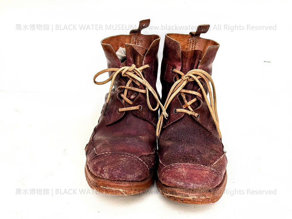 日本帝國，陸軍被服廠 編上靴，(民國33年|1944)昭和19年，曉二九五三部隊，須田金次郎 遺物《Black Water Museum Collections | 黑水博物館館藏》