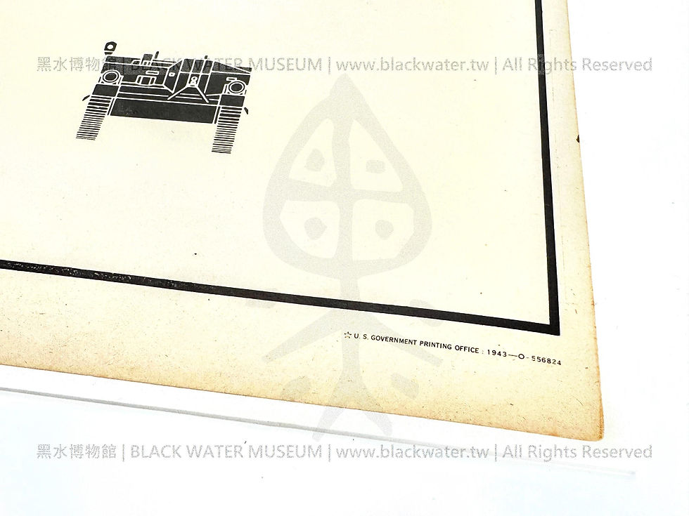 1943, BRITISH, UNIVERSAL CARRIER, RESTRICTED Poster, U. S. GOVERNMENT PRINTING OFFICE: 1943-0-556824 民國32年,英國,布倫機槍運輸車 機密海報,美國聯邦政府印務局發行《Black Water Museum Collections | 黑水博物館館藏》