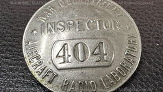 二戰,美國戰爭部,飛機無線電實驗室,編號404號裝檢官金屬銘牌