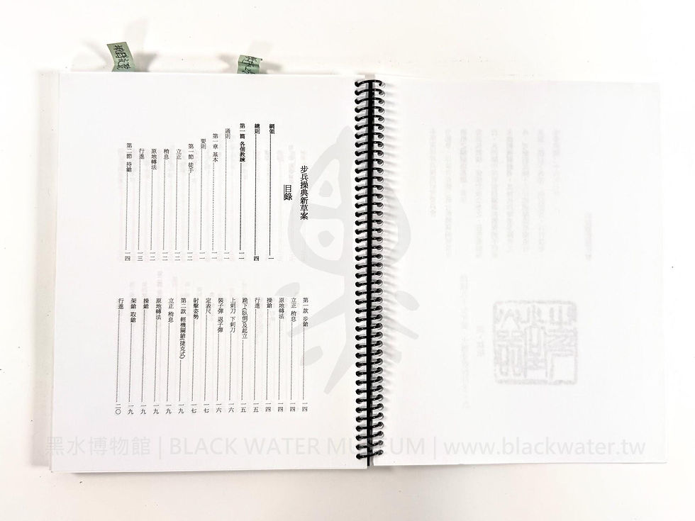 Bound Compilation of Republic of China Military Drill Regulations and Small-Arms Manuals, Edited and Compiled by Chinese Firearms
《步兵操典新草案》等中華民國軍事操典與輕兵器教材——火器堂整理合訂本《Black Water Museum Collections | 黑水博物館館藏》