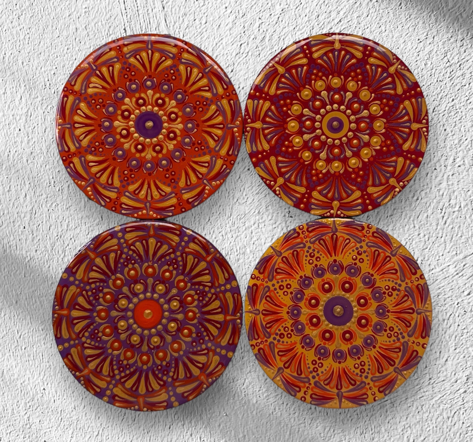 Mandala Resin Coaster Set