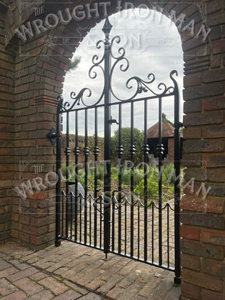 Bespoke, garden gate, hand forged.