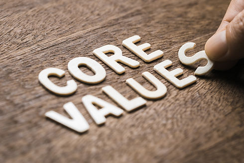 Core values word cutout