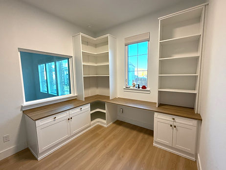 Elegant walk in closet with drawer storage