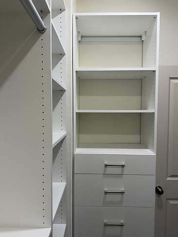 Closet cabinetry with custom features