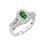 Thumbnail: 18k 2-Tone Neon Green &White Diamond "Palace" Ring