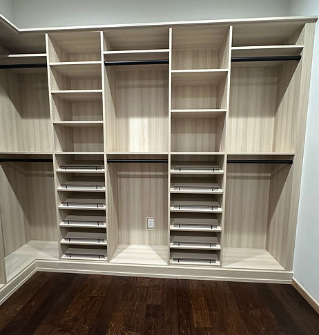 Modern closet organization with drawers
